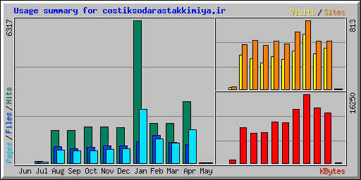 Usage summary for costiksodarastakkimiya.ir